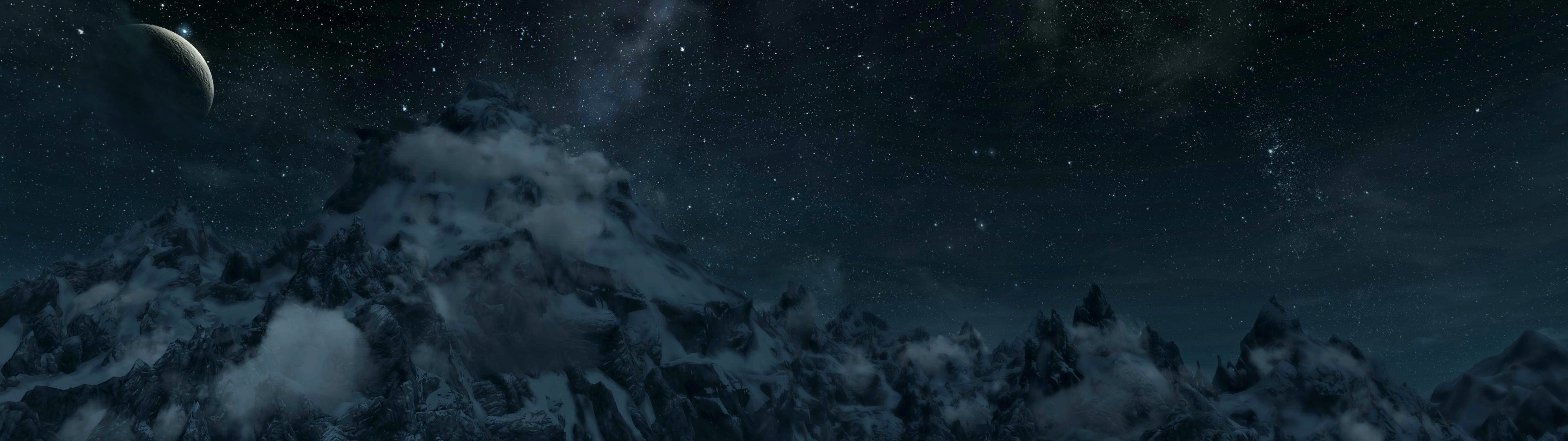 Mountain Range Panorama Dual Screen Wallpaper I Made
