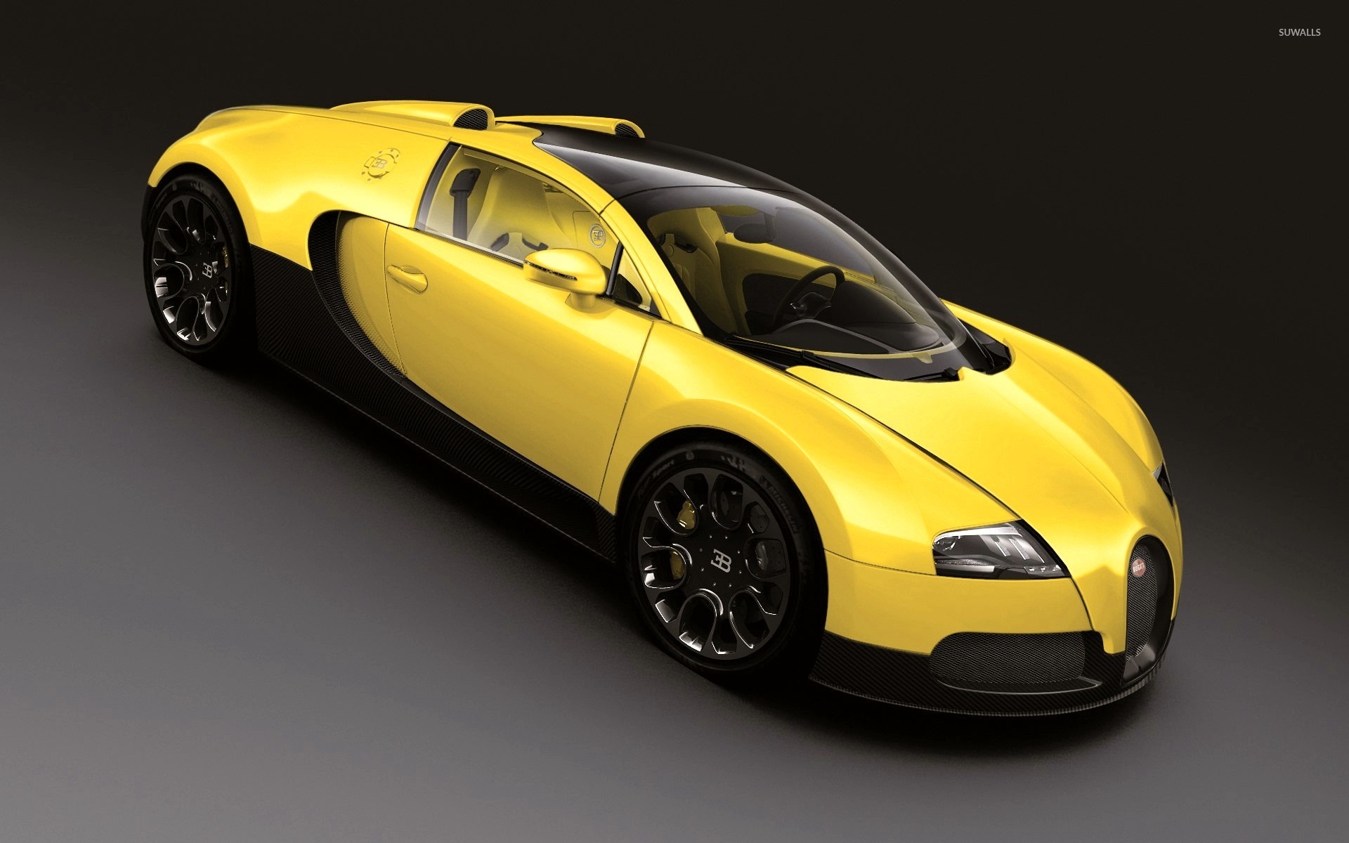 Yellow Bugatti Veyron top view wallpaper   Car wallpapers   54518 1920x1200