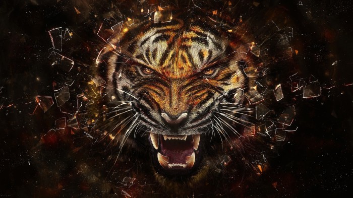 Tiger Breaking Through Glass Breaking Glass Tiger Breaking