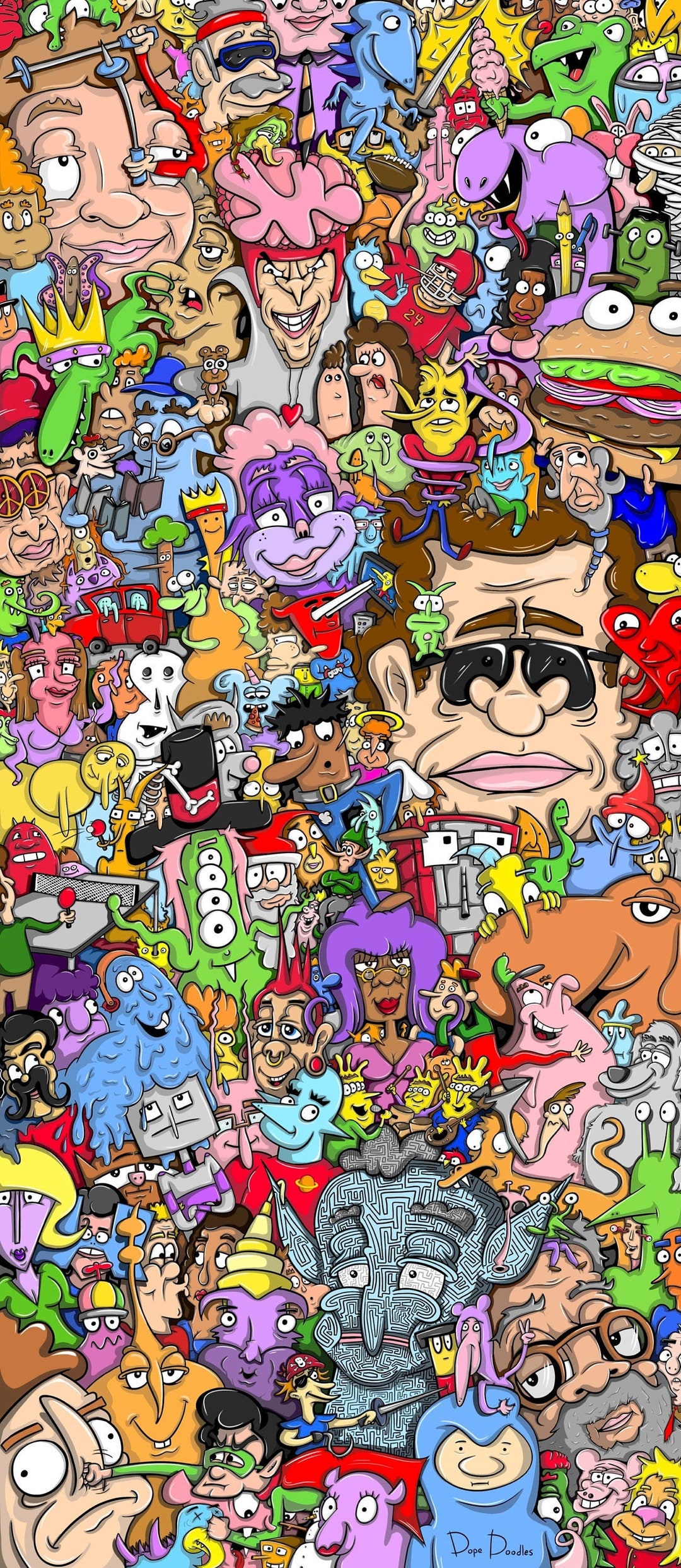 Cartoon Wall Collage At Stanley Call Wallpaper