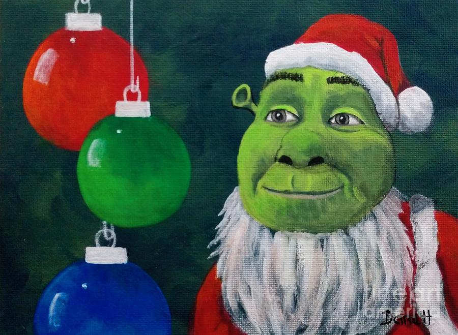 A Very Merry Shrek Christmas Painting By Dat Britt Fine Art