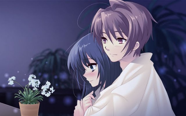 Lovers Couple Looking Cute Anime Wallpaper HD