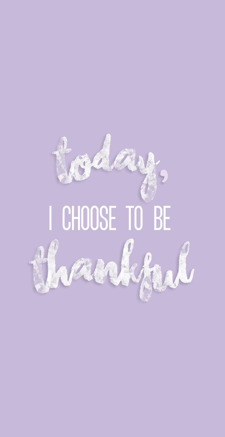 Today I Choose To Be Thankful Purple Cursive Quote iPhone