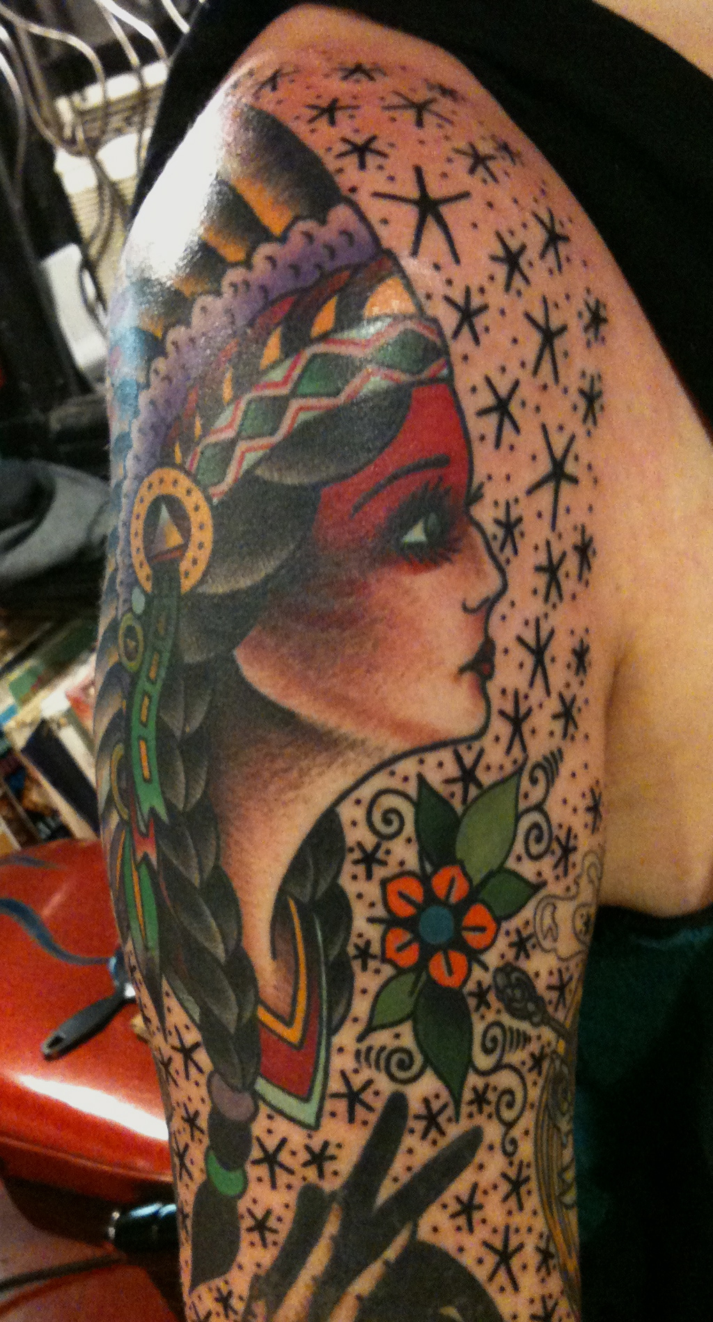 traditional tattoo sleeve dots and starsTikTok Search