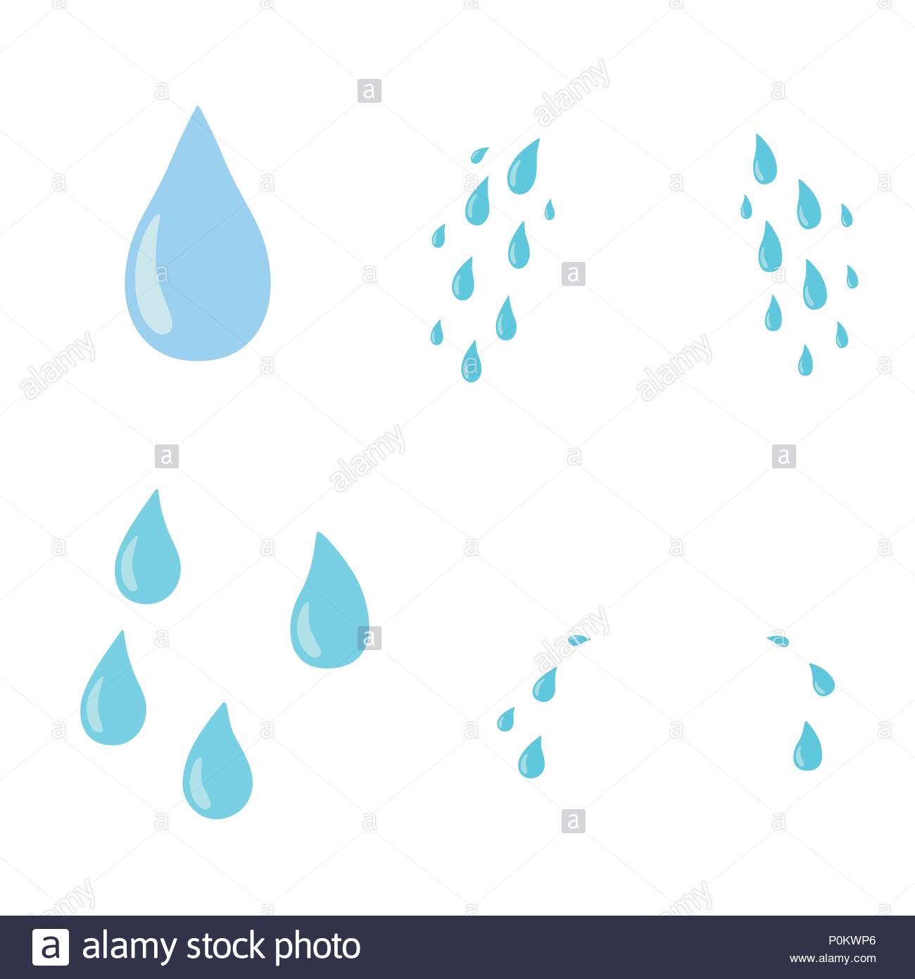 Tears Set Crying Vector Flat Cartoon Character Icon Design