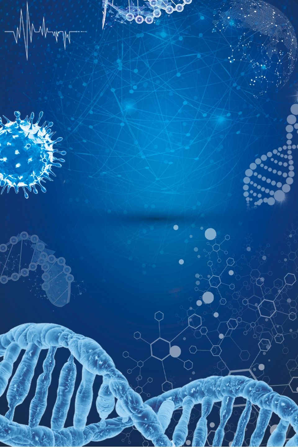 Medical Cell Blue Poster Background