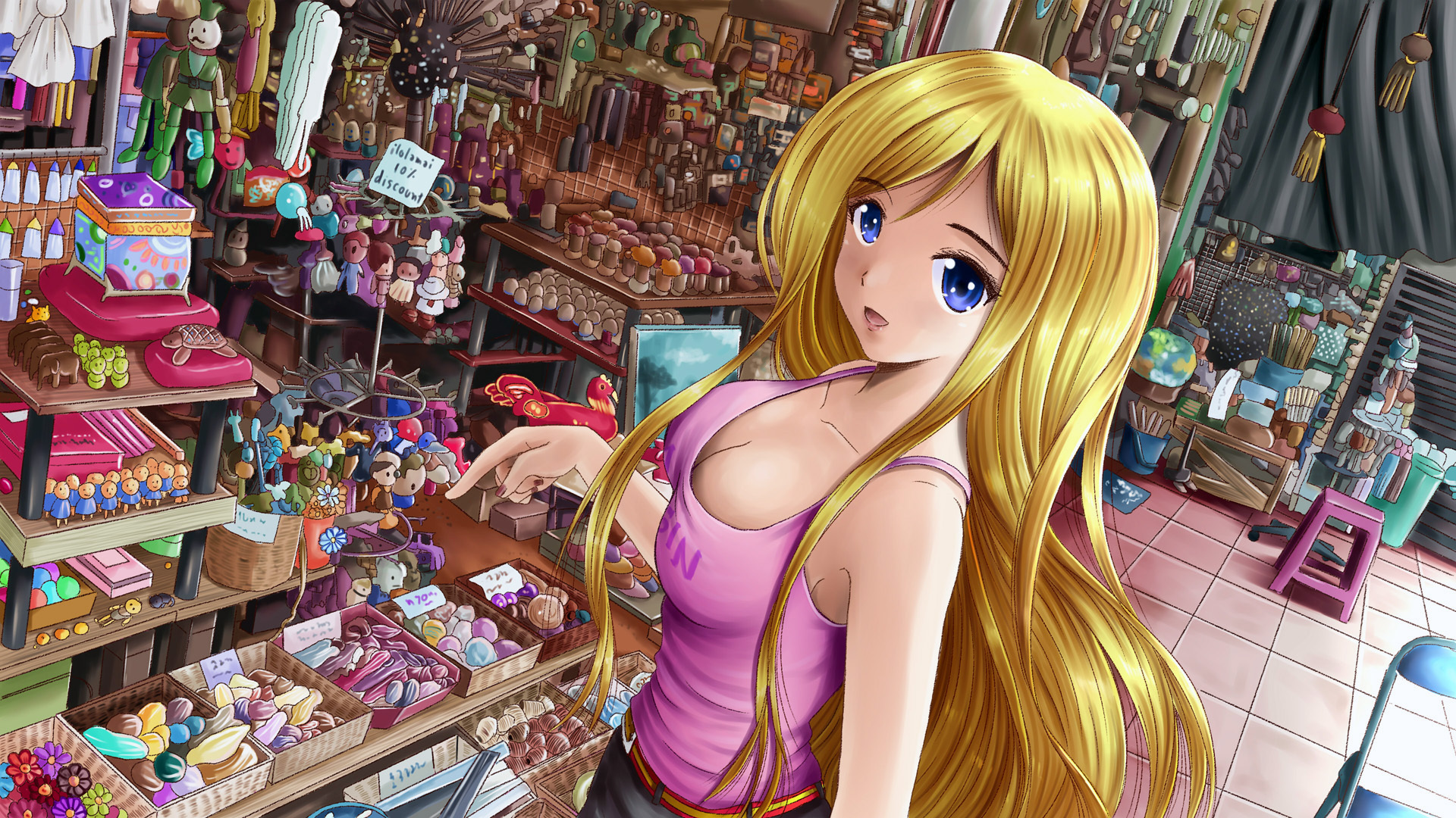 Wallpaper Gift Shop Room Detail Color Anime Manga Candy Asian Oriental