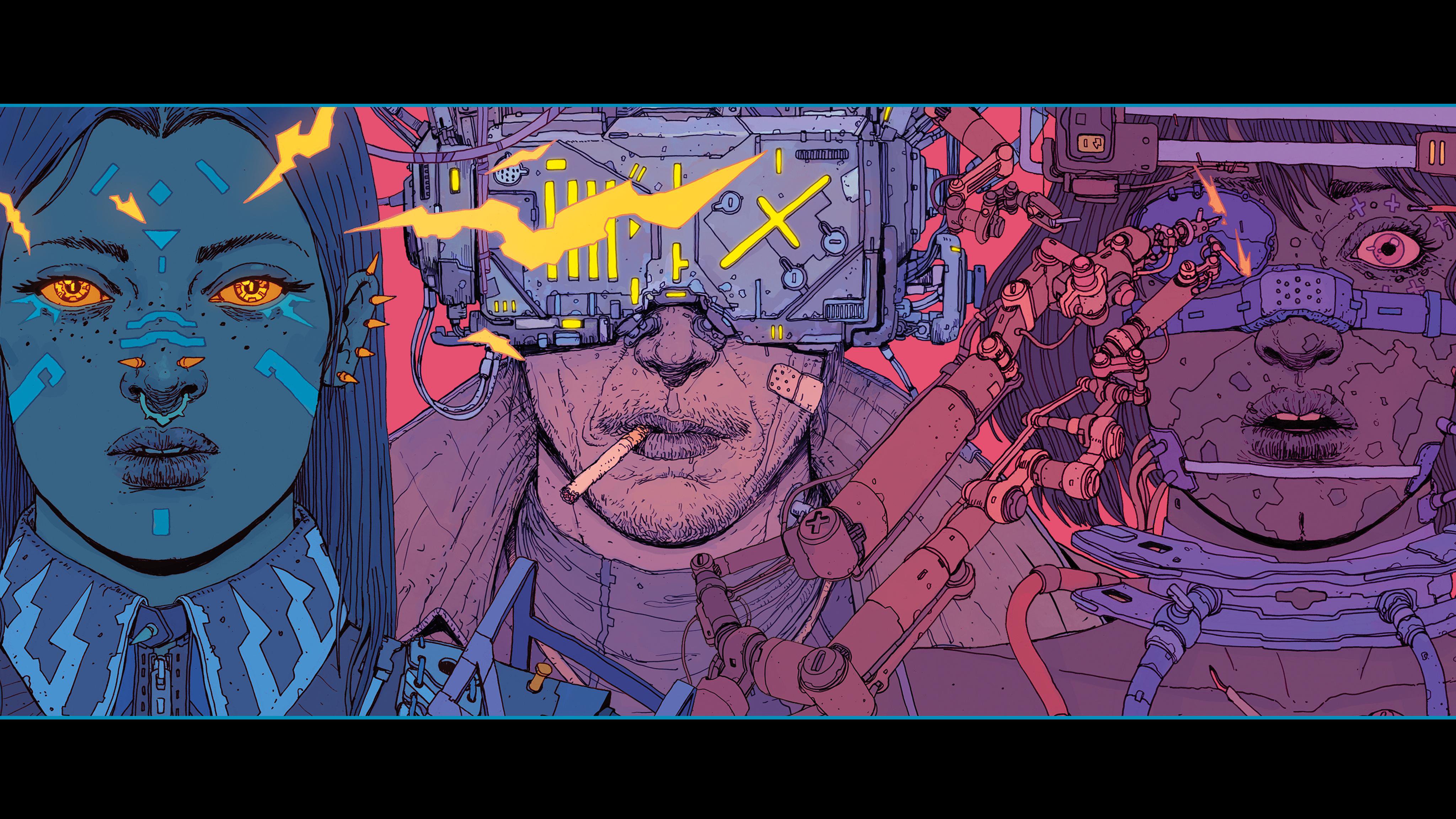 Neuromancer Wallpaper Using F1x S Drawings Cyberpunk