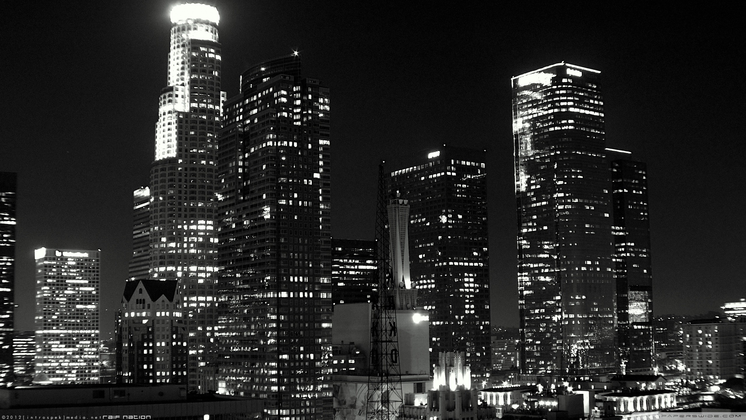 Black And White Cityscapes Buildings Los Angeles Wallpaper Background