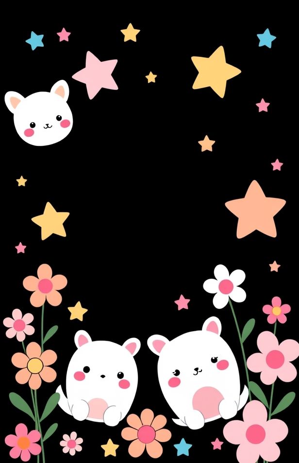 Kawaii Black Wallpaper