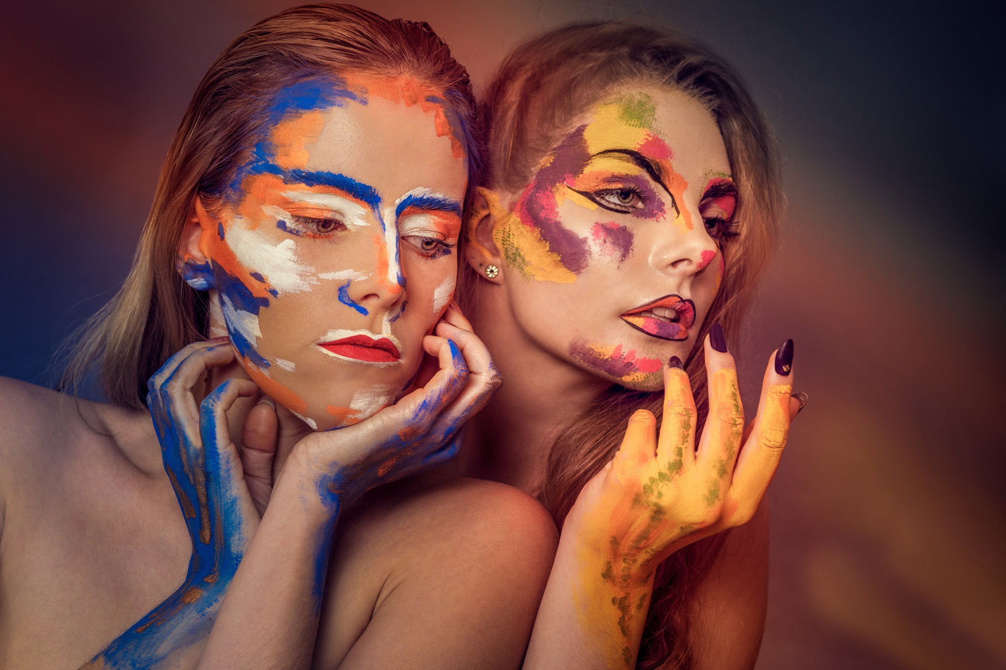 Body Paint Face Women Model Wallpaper HD Desktop And Mobile