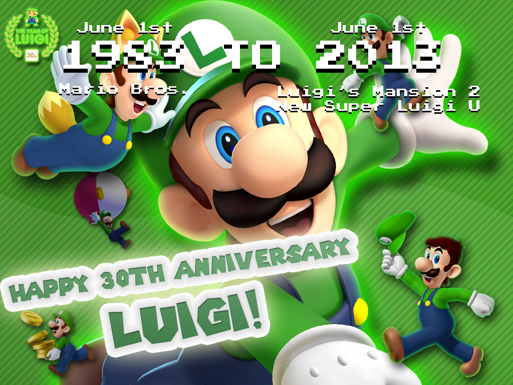 Luigi 30th Anniversary Wallpaper By Maxigamer