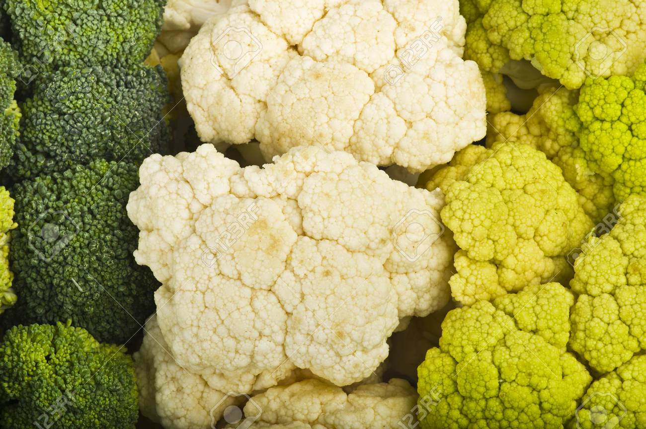 Fresh Cauliflower Close Up On White Background Stock Photo