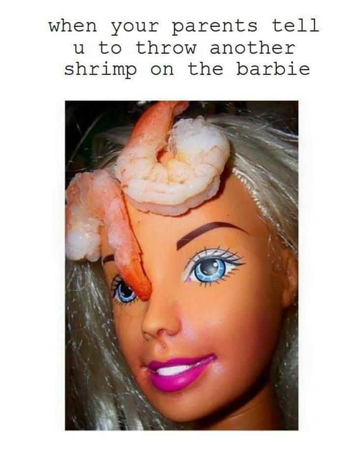 Funny Barbie Shrimp Face Picture Wallpaper