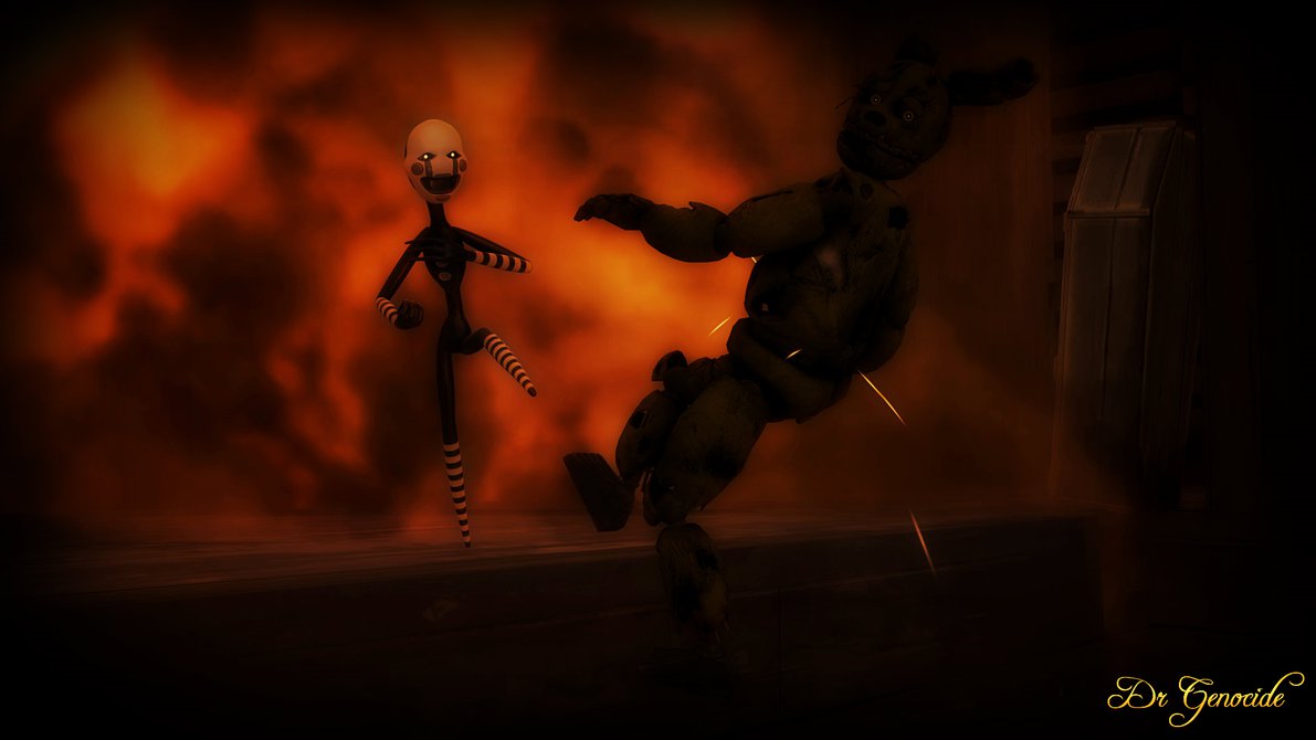 Free Download Fnaf 3 Marionette Vs Springtrap Wallpaper By