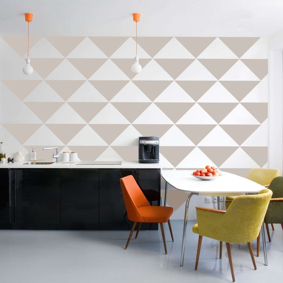 Triangle Wall Pattern Removable Vinyl Wallpaper