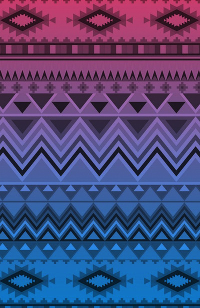 Pink And Blue Tribal Print Ombre Art