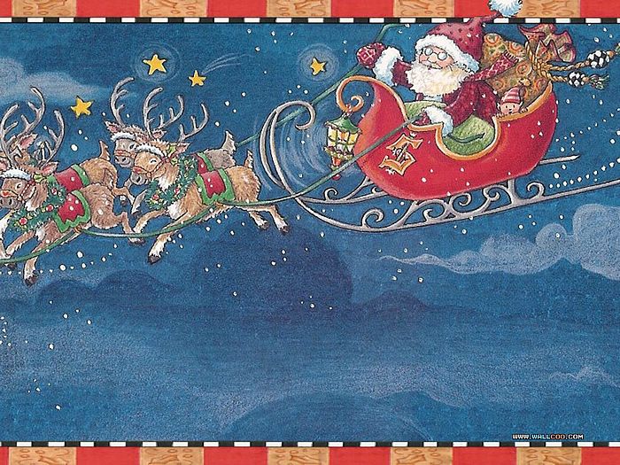 Wallpaper Of The Night Before Christmas Illustration Art