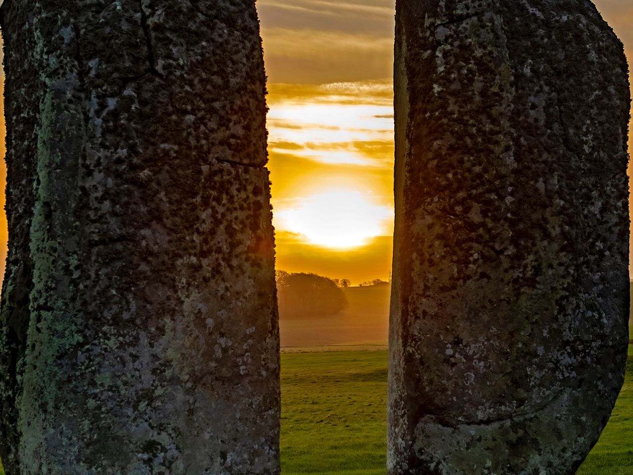 Wallpaper Stones Megalith Sunset Stonehenge