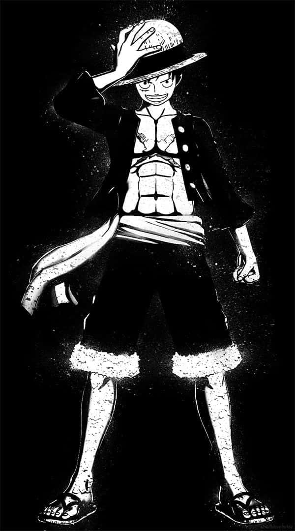 Luffy Black And White Wallpaper