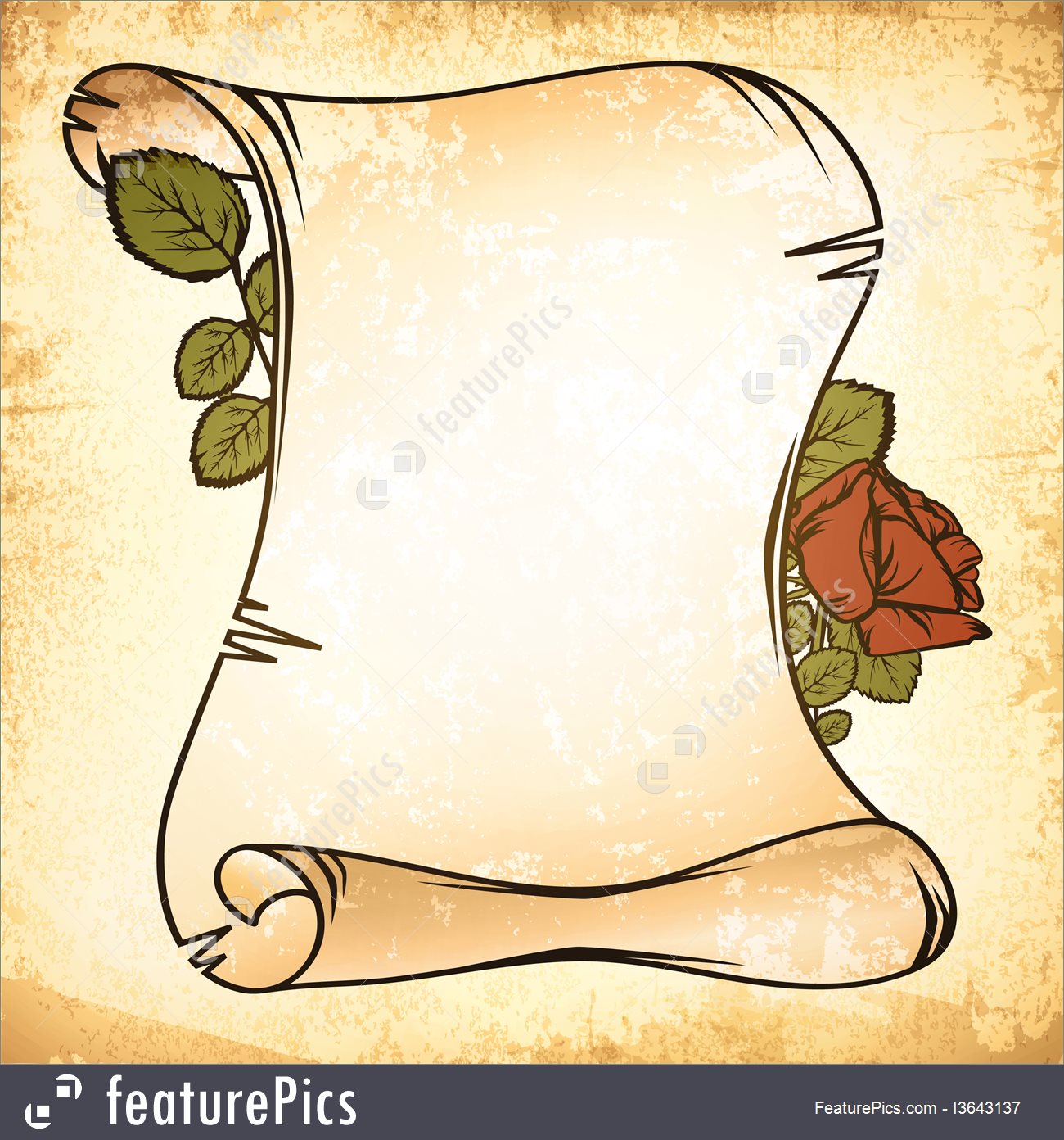 Free download Illustration Of Old Paper Roll With Rose [1300x1392] for your  Desktop, Mobile & Tablet | Explore 41+ Roll Background | Map Wallpaper Roll,  Roll Tide Wallpaper, Roll Tide Roll Wallpaper