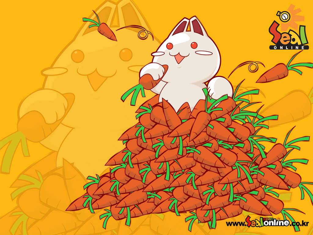 Seal Online Game Cartoon Carrot Wallpaper