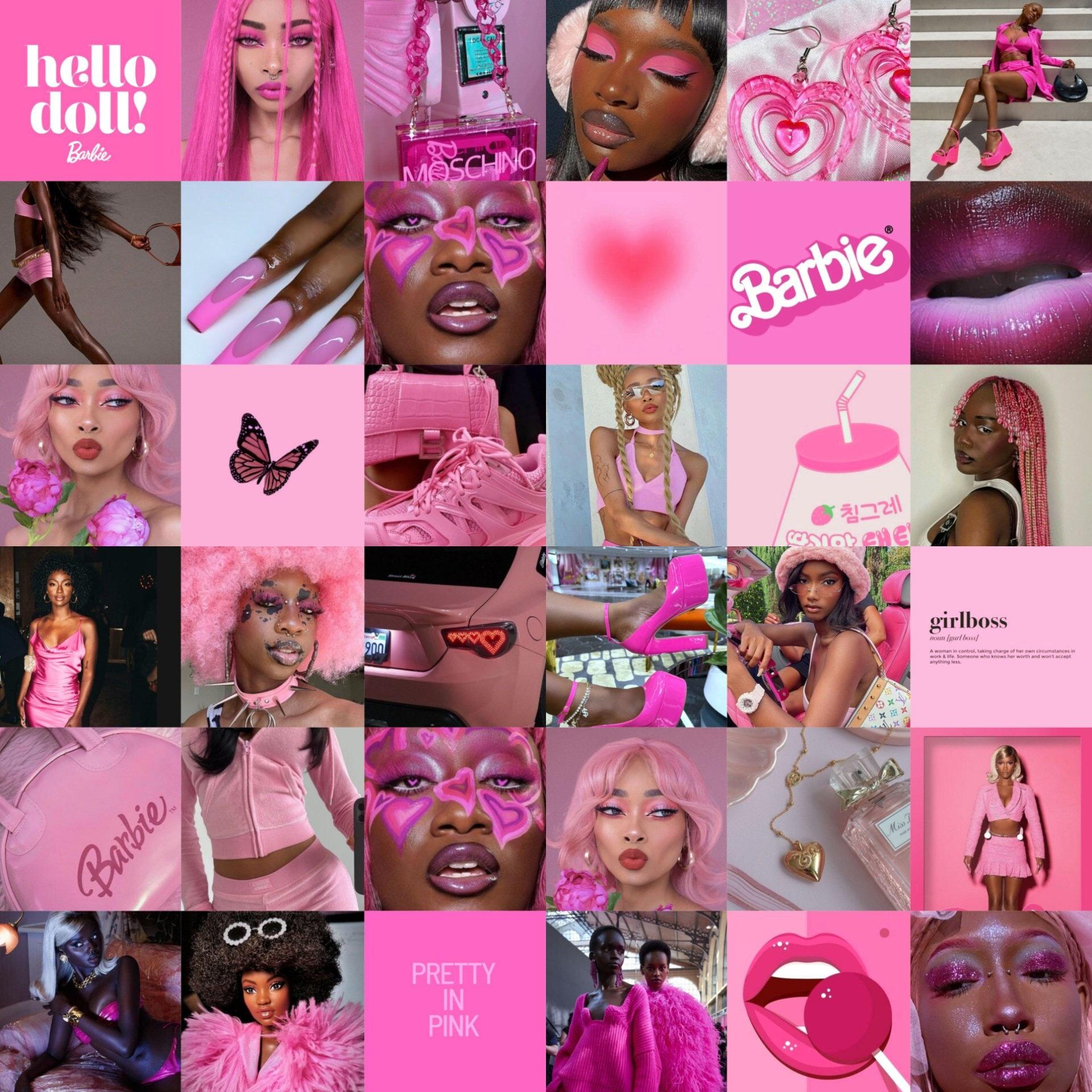 Digital Black Girl Pink Aesthetic Collage