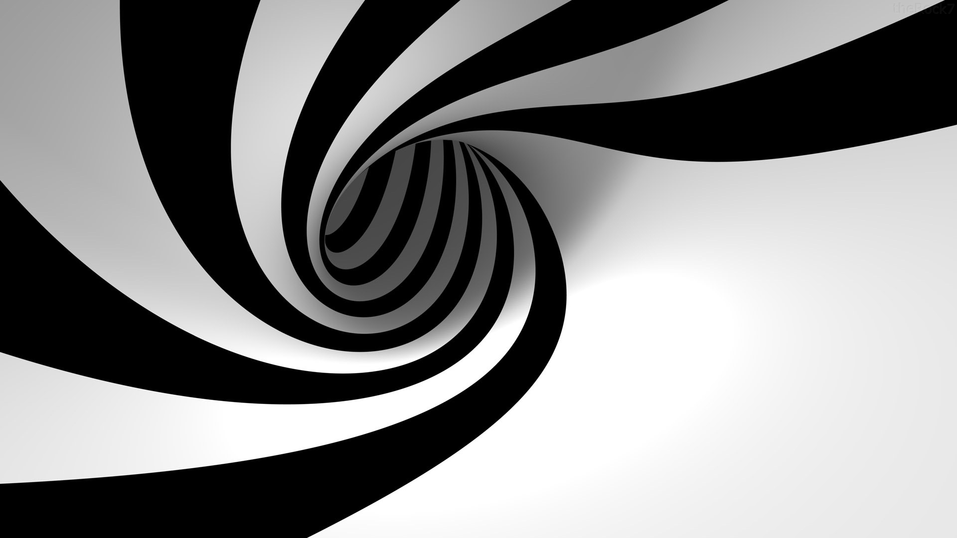 3d Black White Spiral Wallpaper