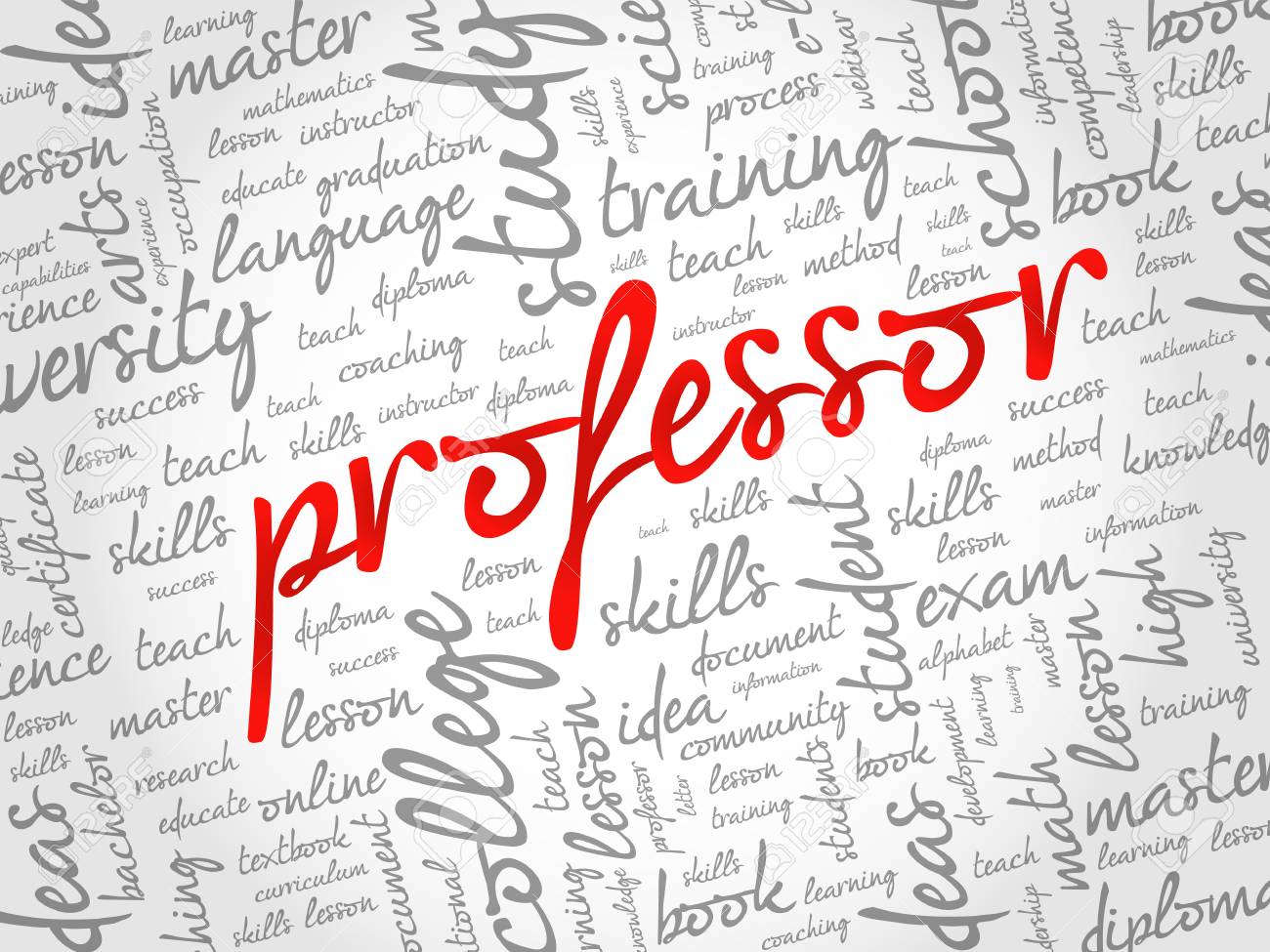 Professor Word Cloud Collage Education Concept Background Royalty