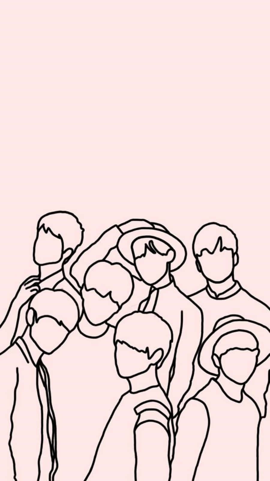 A Drawing Of Group People Wallpaper