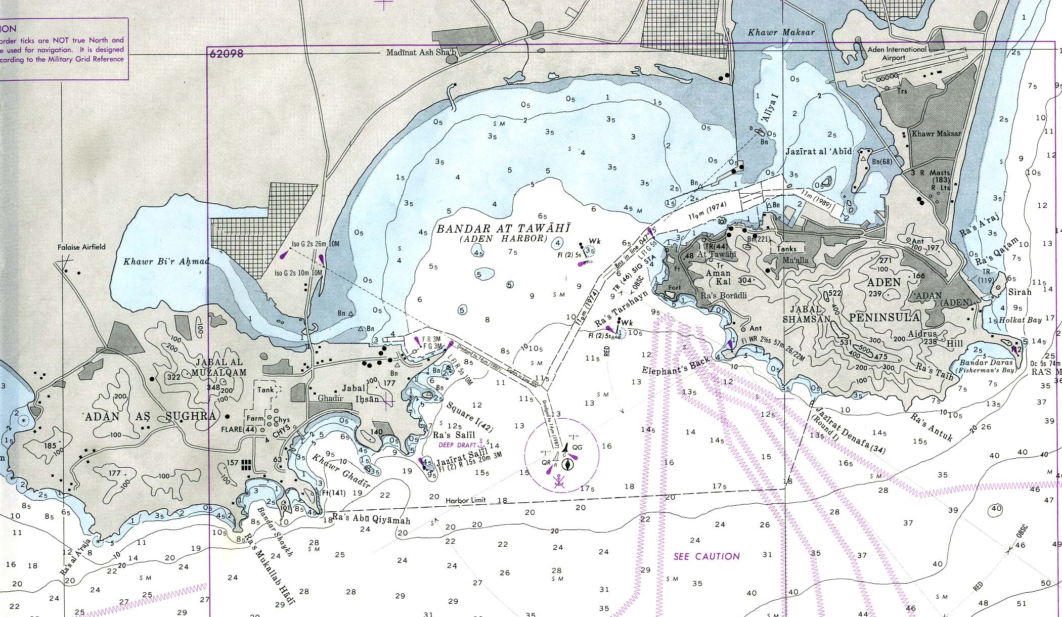 Aden Nautical Chart Portion Of U S Defense Mapping