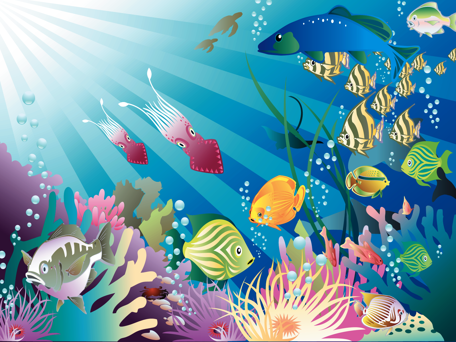Guns In Fishes Aquarium Wallpaper 3d Jpg
