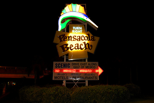 Pensacola Beach Sign With Background