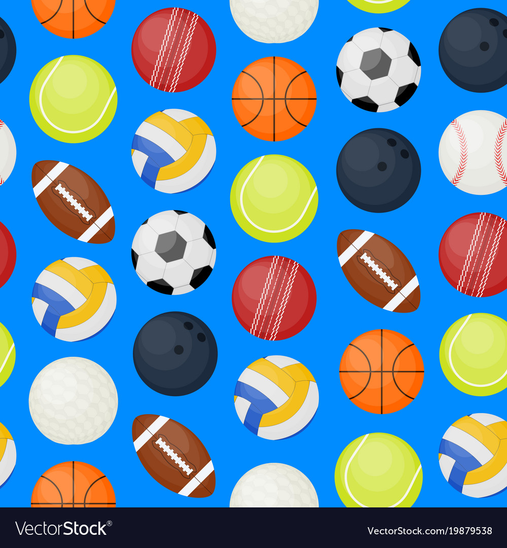 Sports Balls Seamless Pattern Background Vector Image
