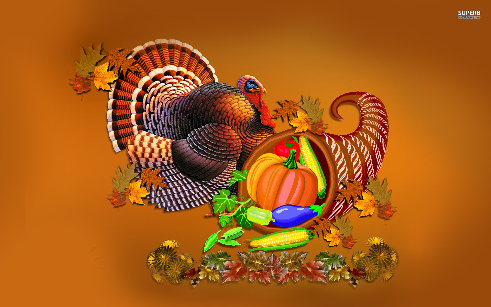 Thanksgiving Turkey And Cornucopia