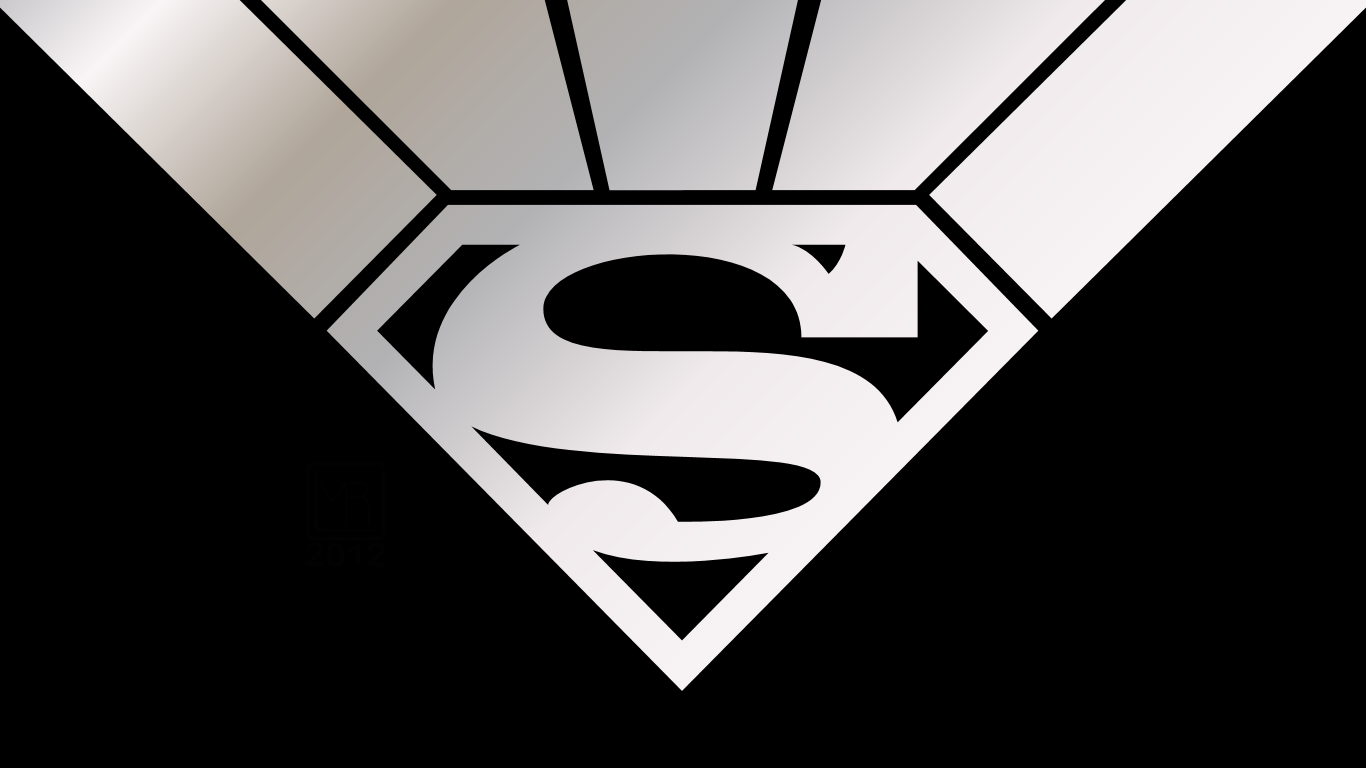 Superman Logo Black And White Desktop Wallpaper