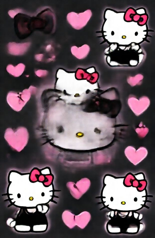 Hello Kitty Black And Pink Wallpaper