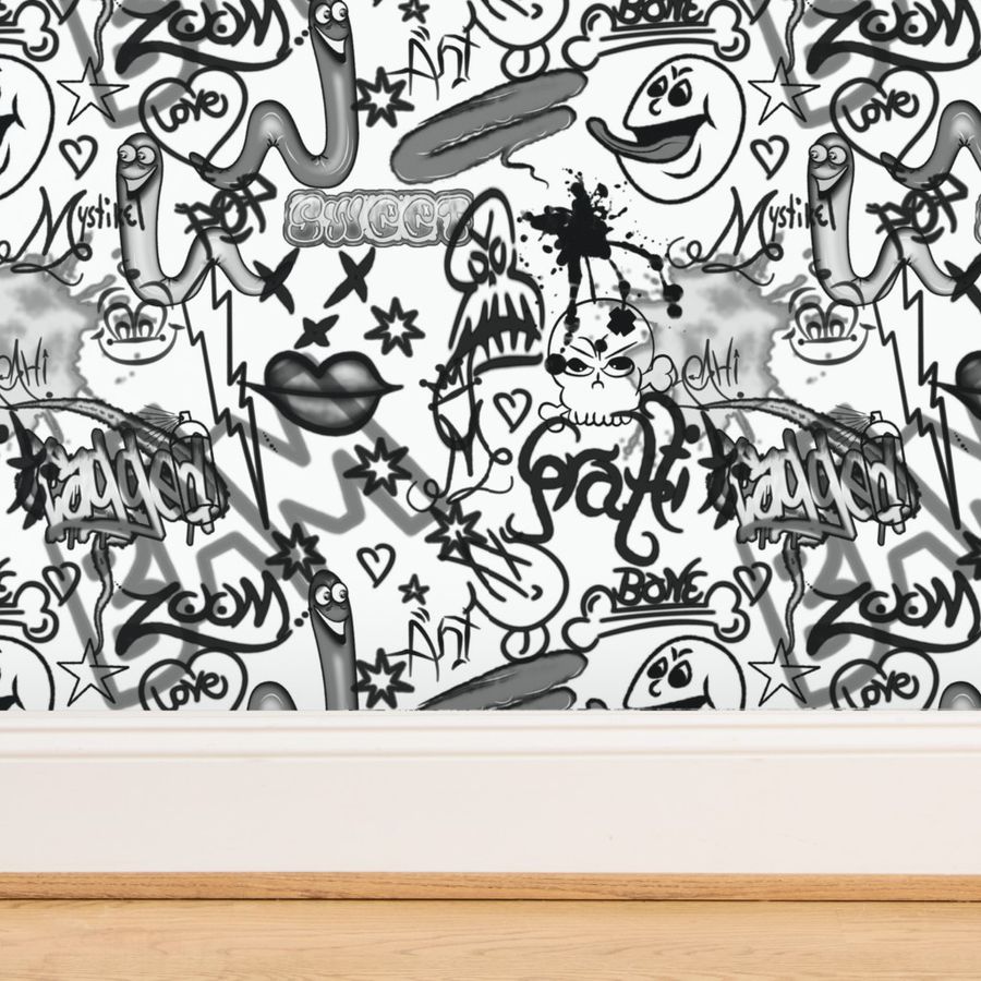 Black And White Graffiti Wallpaper