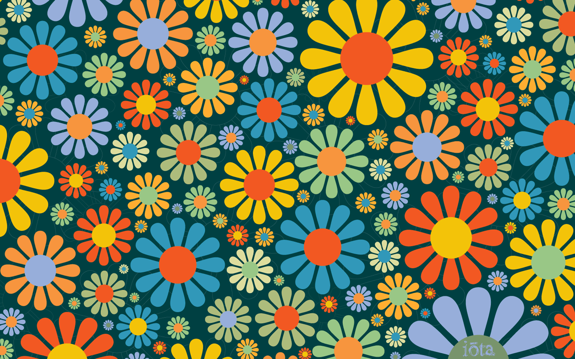 Wallpaper For 70s Flower Background