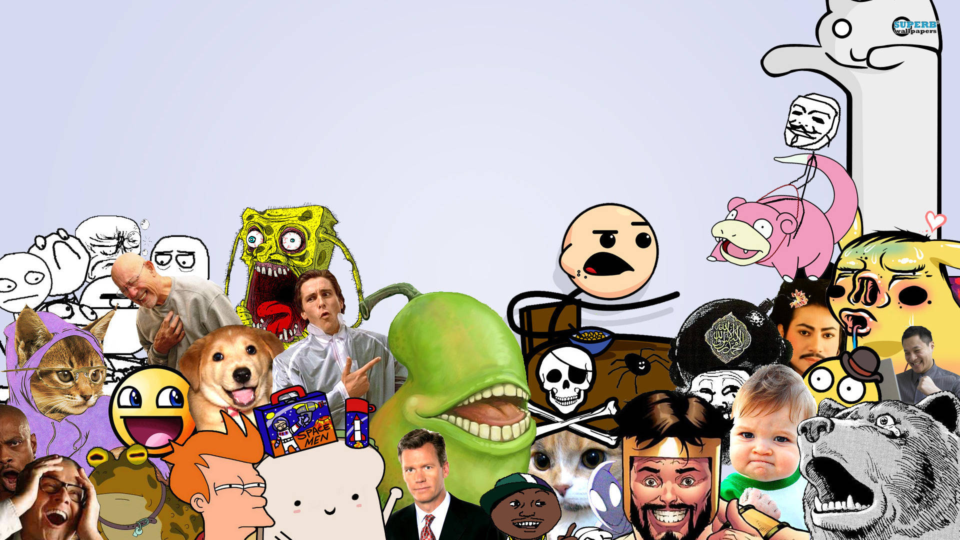 Iconic Meme Faces Characters Wallpaper