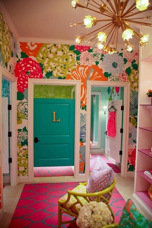Wallpaper For Little Girls Room Love This Bright Colors And Furniture