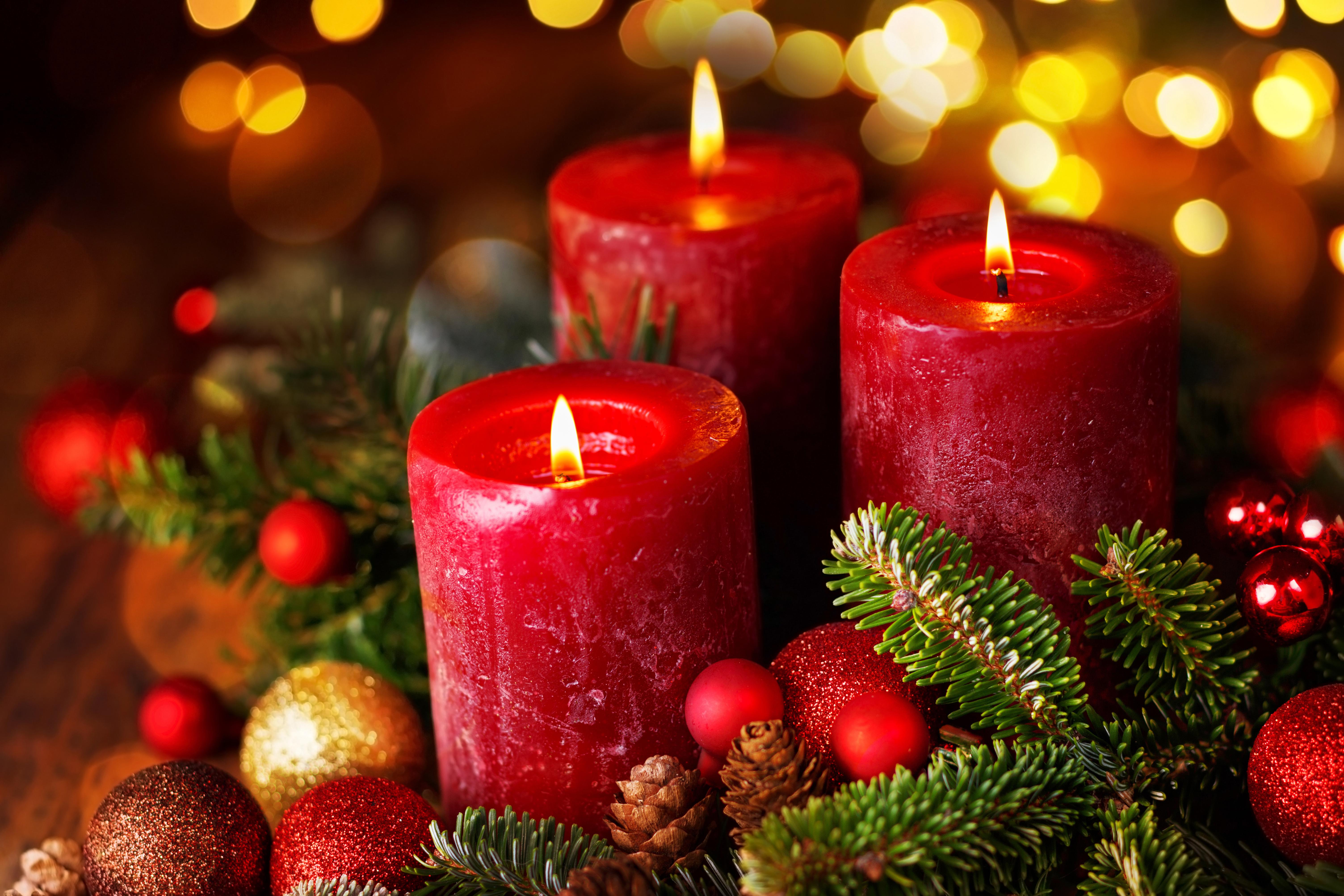 Photo Christmas Candles Wallpaper New Year