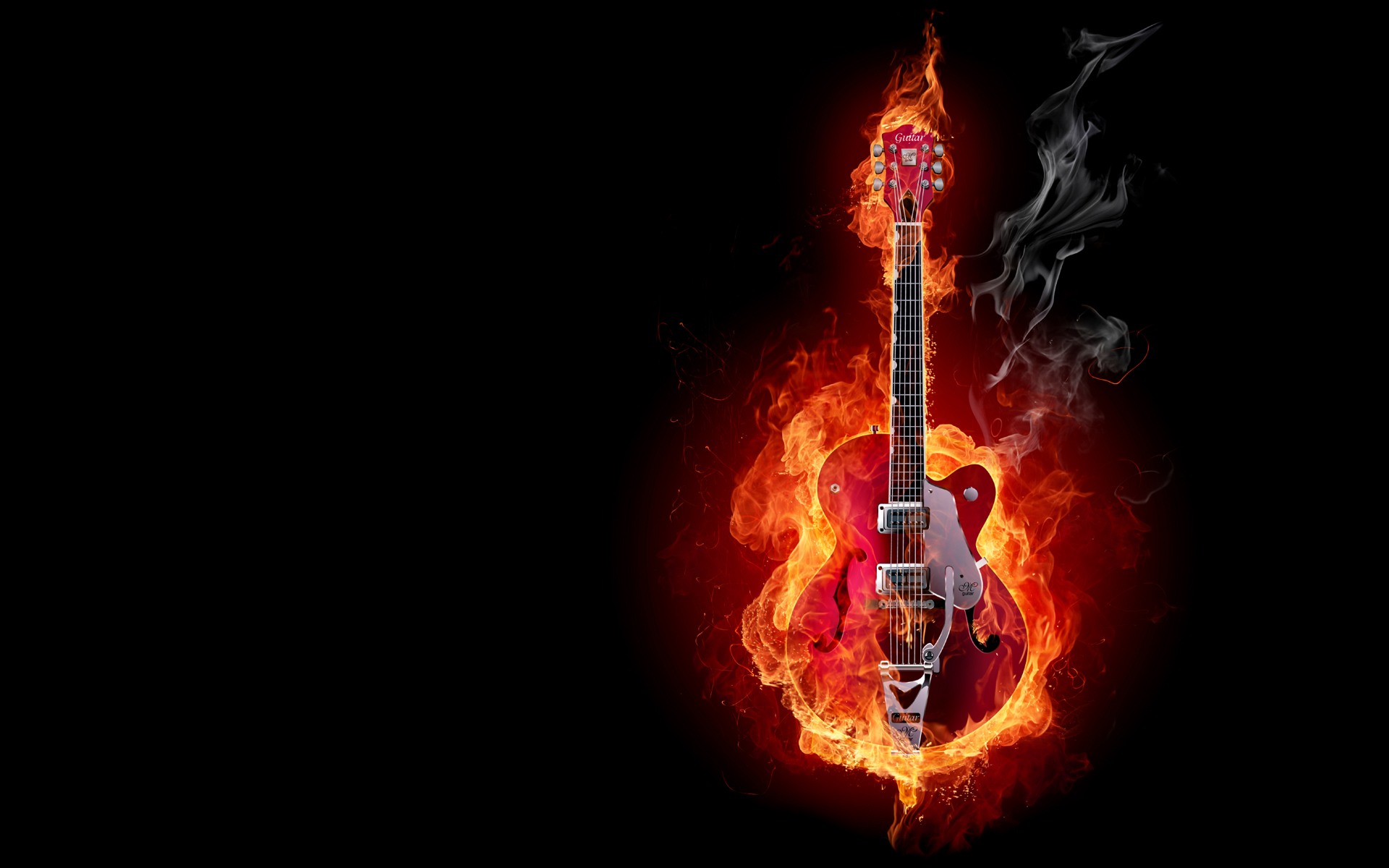 Guitar Fire Desktop Wallpaper