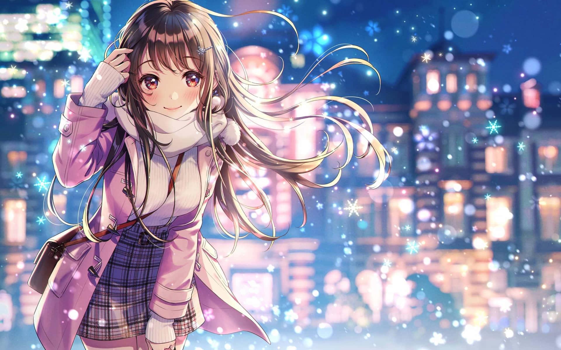 Anime Girl Background Wallpaper
