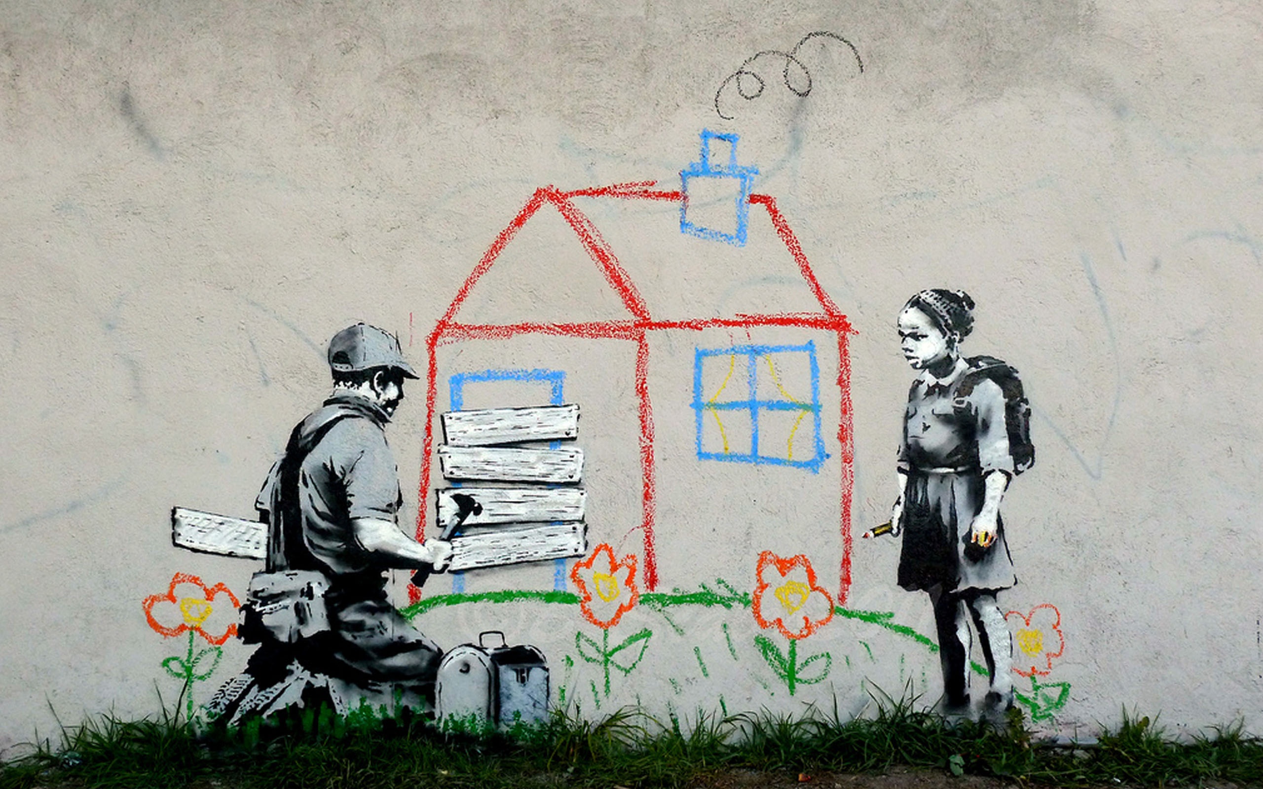 Painting Banksy Wallpaper And Image Pictures Photos