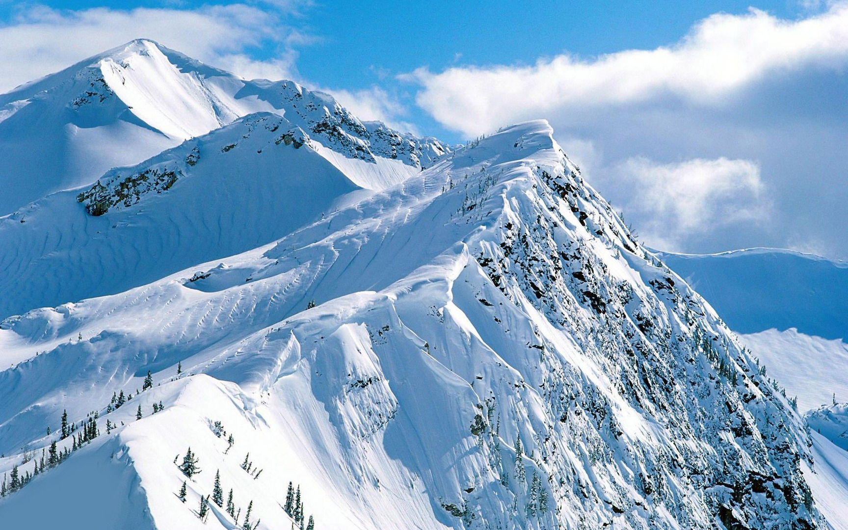 Download Snowy mountain range wallpaper 1728x1080