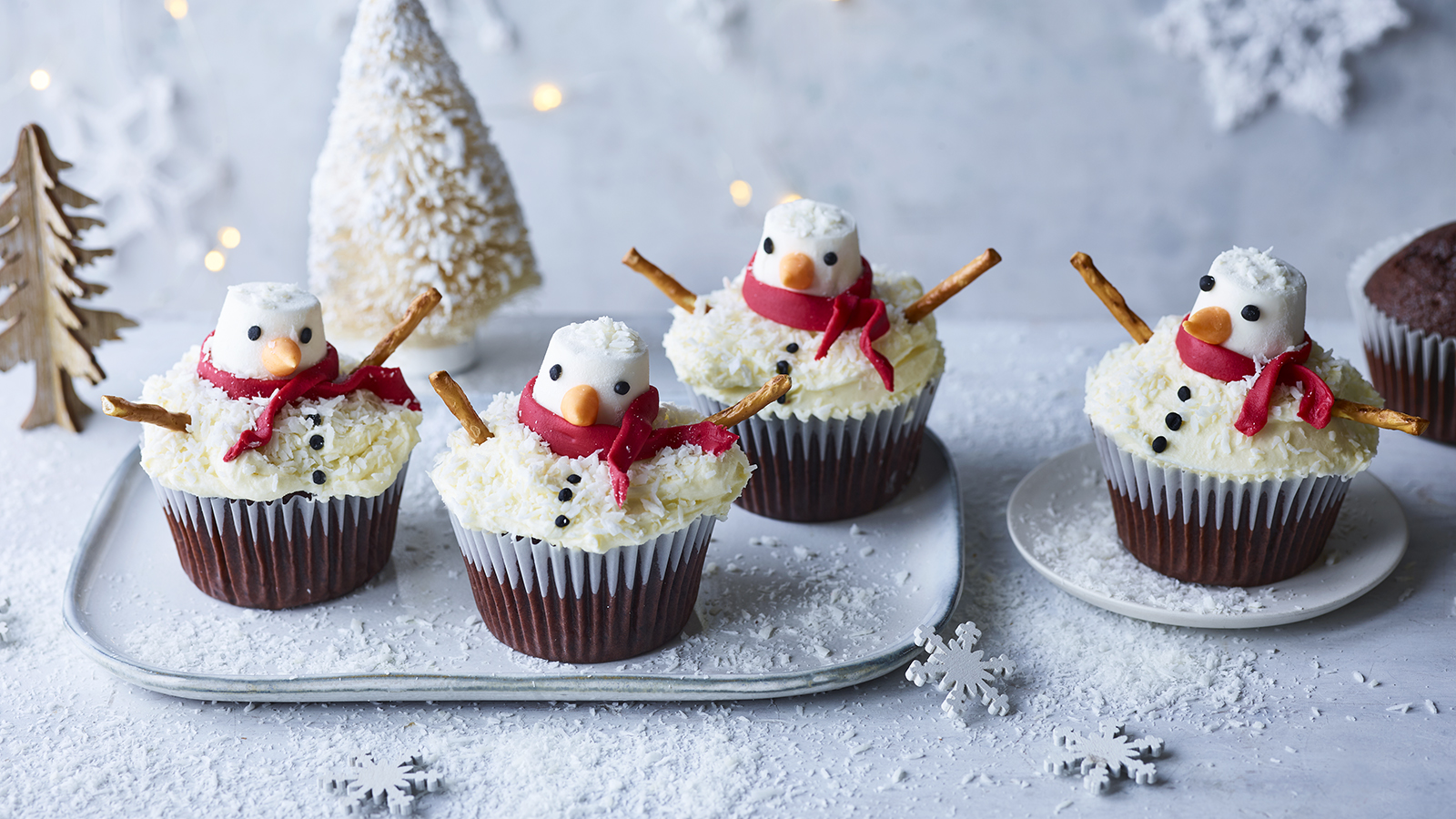 Melting Snowman Cupcakes Recipe Bbc Food