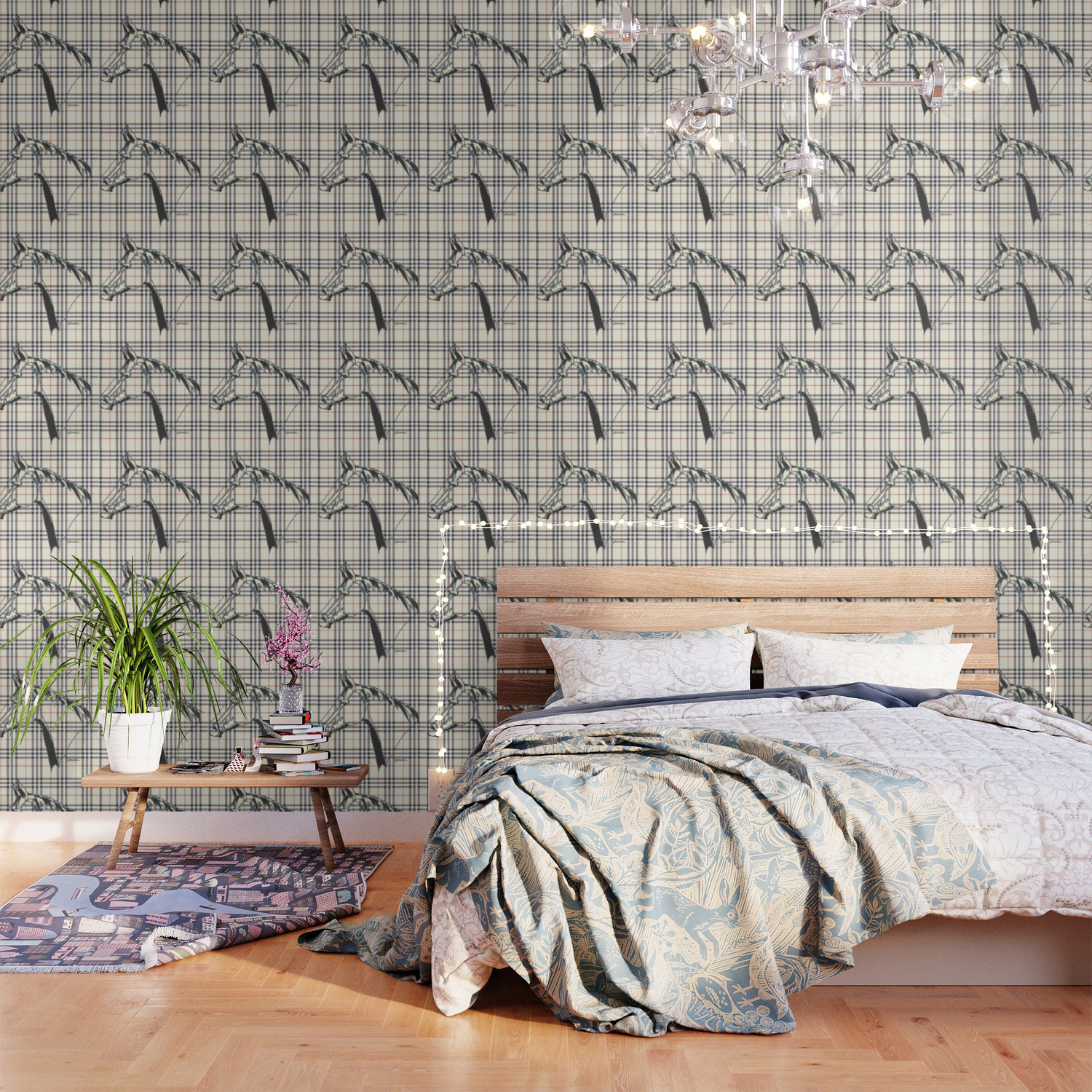 Equine Plaid Wallpaper By Giftsforyou Society6