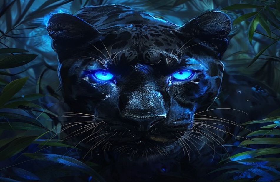 Black Panther Blue Eyes Wallpaper