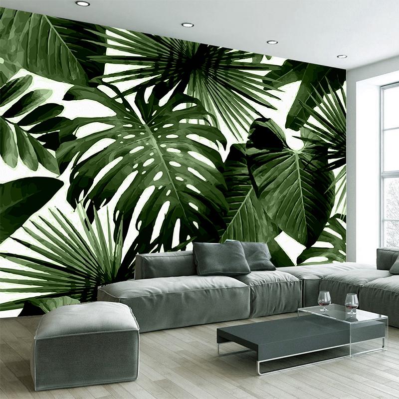 Custom Photo Wallpaper Retro Tropical Rain Forest Palm Banana